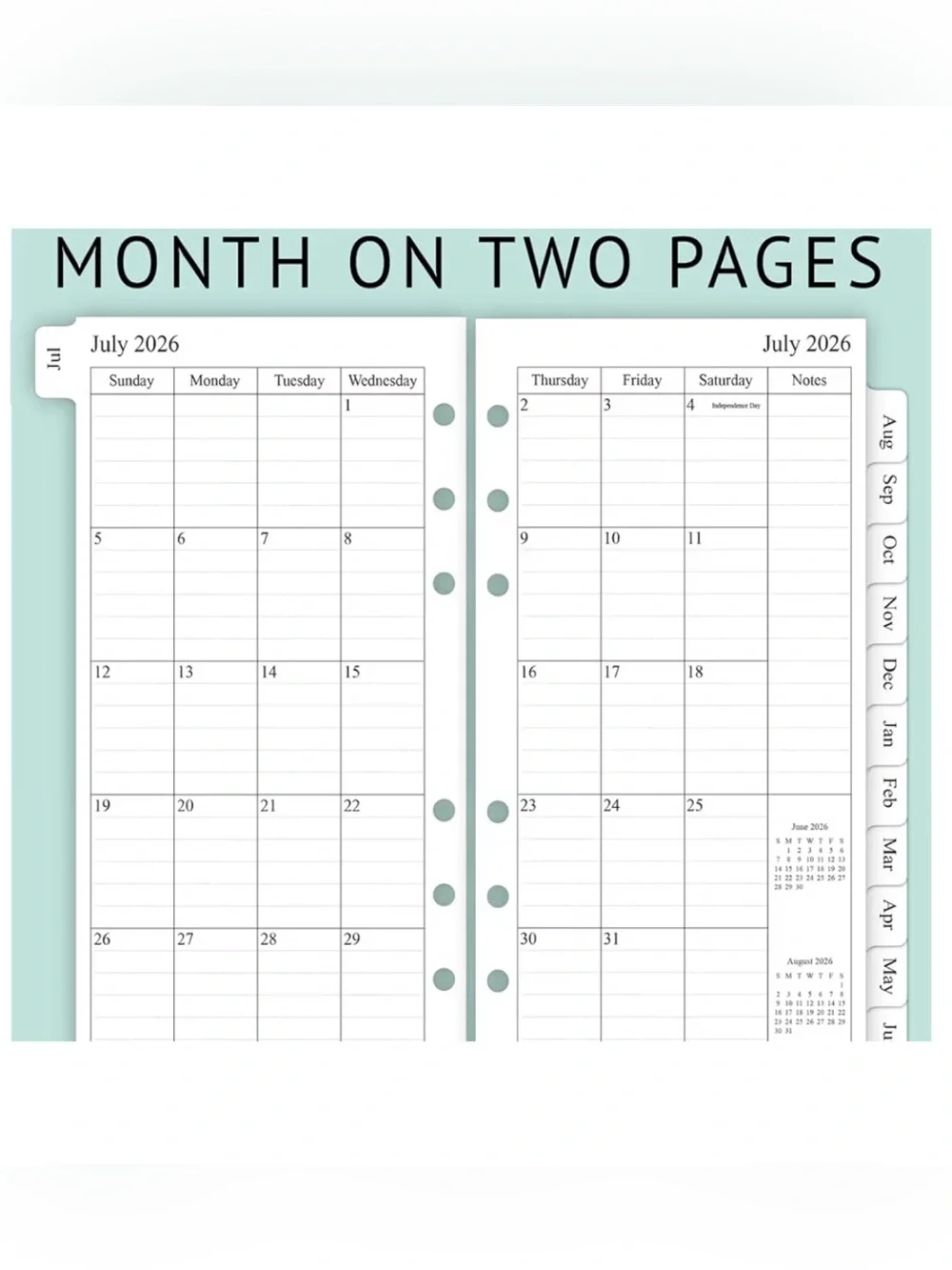 🆕 MM 6 Ring Planner Inserts Refills LV Medium Calendar 2026 2027 To Do Journal